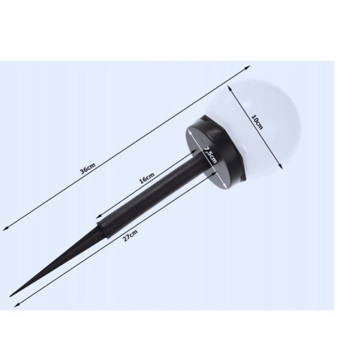 4x lampa solarna ogrodowa kula biała wbijana 10 cm VERK GROUP