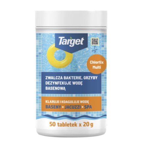Chlortix Multi - Zwalcza Glony I Dezynfekuje Wodę Basenową (50 X 20g) 1kg Target
