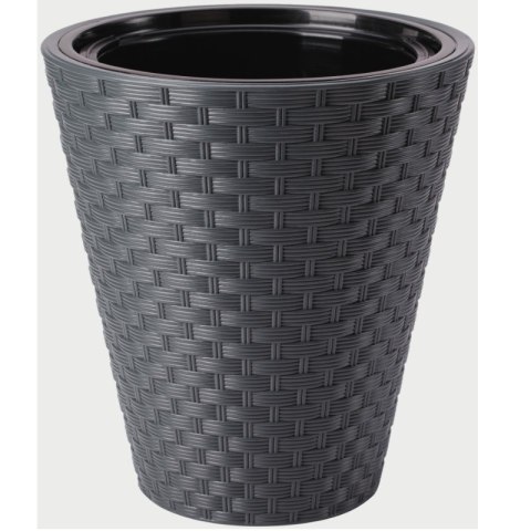 Donica Rattana okrągła 40 - antracyt FORM-PLASTIC