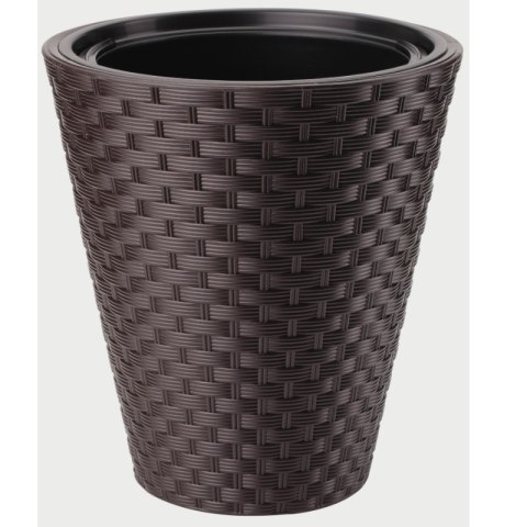 Donica Rattana okrągła 40 - ciemny brąz FORM-PLASTIC