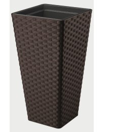 Donica Rattana slim kwadrat 30 - ciemny brąz FORM-PLASTIC