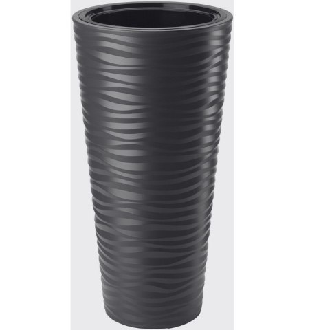 Donica Sahara Dunes Slim okrągła 30 - czarny FORM-PLASTIC