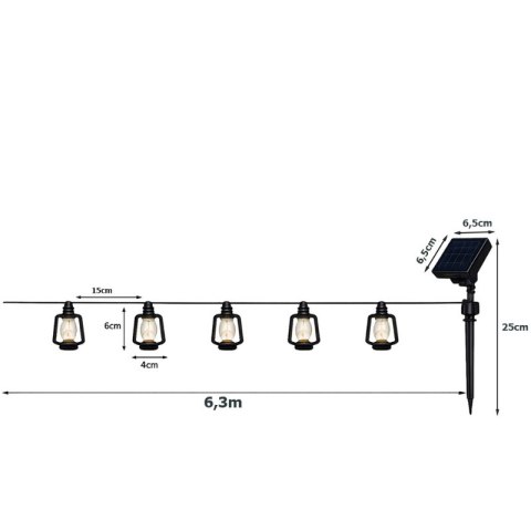 Girlanda ogrodowa solarna 30 lampionów LED VERK GROUP