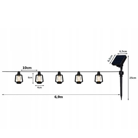 Girlanda ogrodowa solarna - 50 lampionów LED VERK GROUP