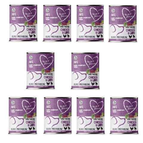 10x400g Euro Premium Pate Adult Chicken & Lamb - mokra karma dla psa kurczak i jagnięcina 400g