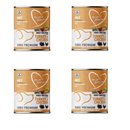 4x400 g Euro Premium Pate Adult Turkey & Chicken - mokra karma dla psa z indykiem i kurczakiem 400g