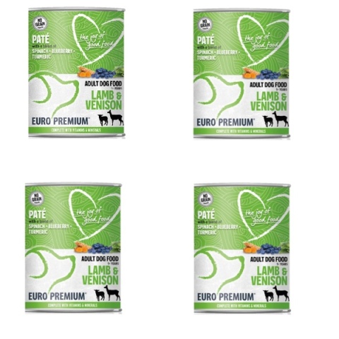 4X400G Euro Premium Pate Adult Lamb & Venison - mokra karma dla psa z jagnięciną i dziczyzną