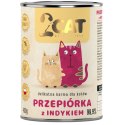 KARMA MOKRA DLA KOTA 2Cat Przepiórka Indyk 98,9% MIĘS PREMIUM 400g BEZ ZBÓŻ