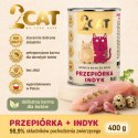 KARMA MOKRA DLA KOTA 2Cat Przepiórka Indyk 98,9% MIĘS PREMIUM 400g BEZ ZBÓŻ