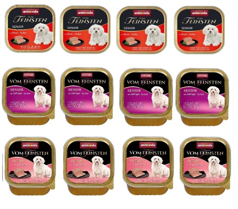 12x150g Animonda Dog Vom Feinsten Senior 3 smaki