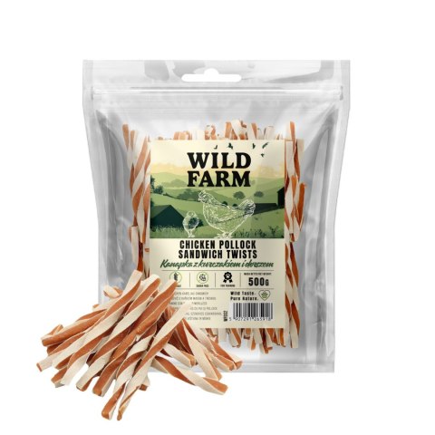 WILD FARM Kanapka Przysmak Dla Psa Z Kurczakiem I Dorszem 500G Wild Farm
