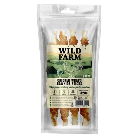 WILD FARM Przysmak Długi Patyk Ze Skóry Wołowej Dla Psów O Smaku Kurczaka 28Cm 320G Wild Farm