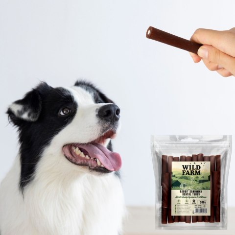 WILD FARM Rurki Dentystyczne Z Królikiem Przysmak Dla Psa 500G Wild Farm