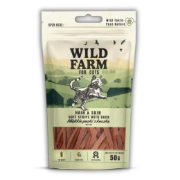 WILD FARM hair&skin miękkie paski z kaczki 50g przysmak dla kota Wild Farm