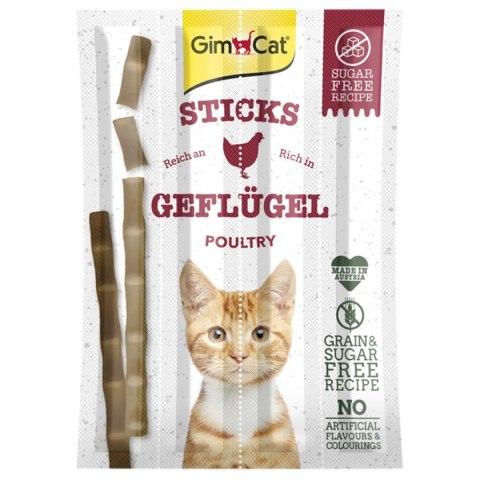 GimCat Sticks 95% Meat - kiełbaski drobiowe z wątróbką 4 sztuki Gimdog / Gimcat