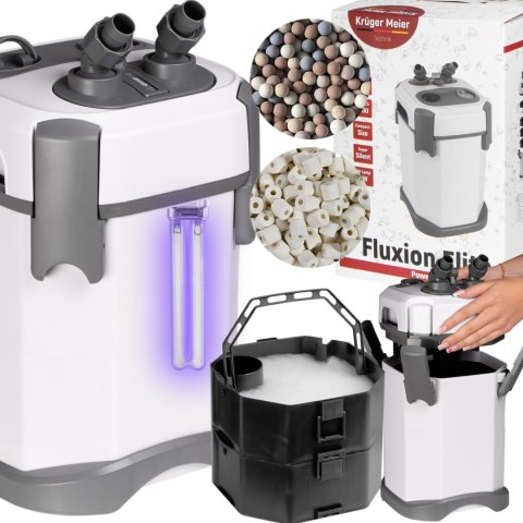 Kruger Meier Fluxion Elite 1000 UVC PRO - filtr zewnętrzny z lampą UV do akwarium 80 - 180 litrów Kruger Meier