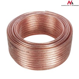 Kabel głośnikowy transparent PVC Maclean, 2*1.5mm2 / 48*0.20 CCA 3,5*7,0mm, 100m, MCTV-512