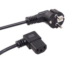 Kabel zasilający Maclean, kątowy, 3 pin, wtyk EU, 3m, MCTV-803