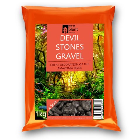 Eco Plant Devil Stones 1kg - kamienie czarne otoczak 20-50mm Eco Plant