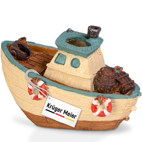 Kruger Meier Fishing Boat - Statek do akwarium 11x6.5x7.5 cm Kruger Meier