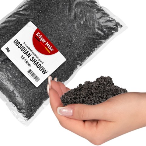 Kruger Meier Kruger Meier Obsidian Shadow 0.8-1.6 mm - Piasek akwarystyczny 2 kg