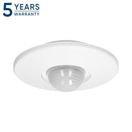 Czujnik ruchu i obecności 360°, IP20, 2000W, 3 sensory, regulacja zasięgu -3m-20m, biały