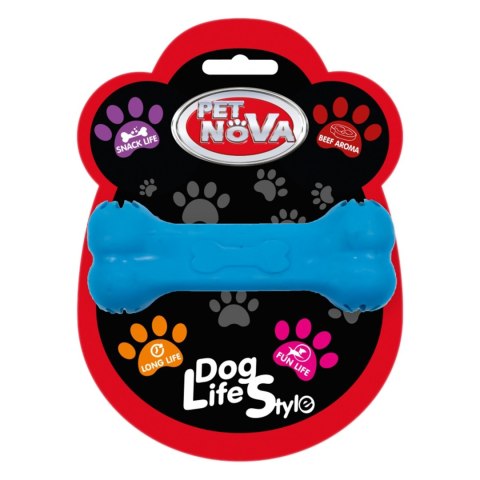 Pet Nova zabawka - kość na przysmaki z aromatem wołowiny niebieska 11cm Aqua Nova