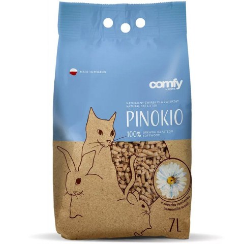 Żwirek Drewniany Comfy Pinokio Rumianek 7L - naturalny żwirek dla kotów i gryzoni Aquael
