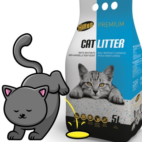 Hilton Cat Litter White Soap 5l - żwirek biały bentonitowy o zapachu mydła HILTON