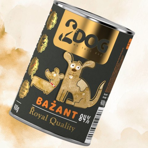 2Dog Mokra karma dla psa Bażant 84% mięsa ROYAL QUALITY 400g monoproteinowa