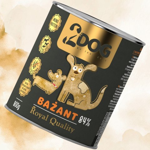 2Dog Mokra karma dla psa Bażant 84% mięsa ROYAL QUALITY 800g monoproteinowa
