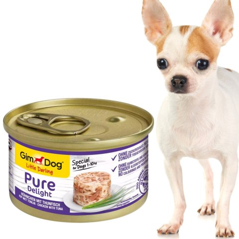 Gimdog Pure Delight 85g - karma dla małych psów kurczak i tuńczyk w galarecie Gimdog / Gimcat