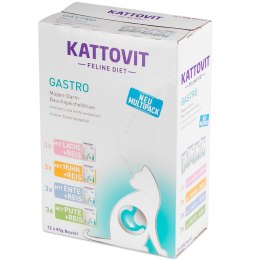 Kattovit Gastro Multipack 12x85g - karma dla kotów chorych na jelita, żołądek i trzustkę KATTOVIT