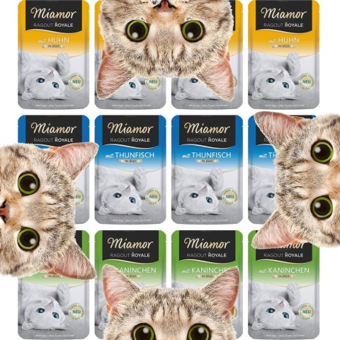 Miamor Royale 12pack Verwohn - kurczak, tuńczyk i królik w galarecie 12x100g Miamor