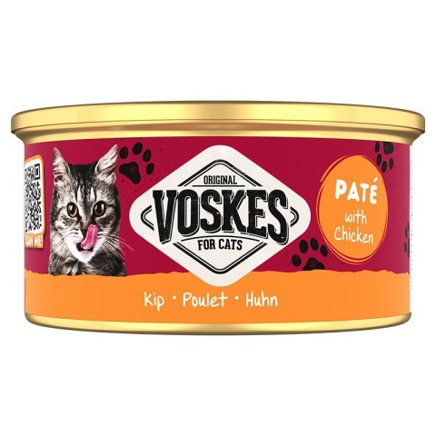 Voskes Paté Wetfood With Chicken - pasztet z kurczakiem karma dla kota 85g Voskes