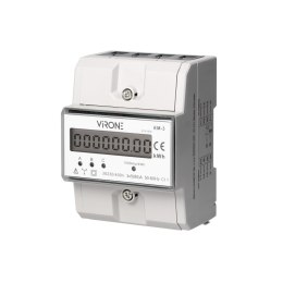3-fazowy wskaźnik zużycia energii elektrycznej, 80A, 4,3 moduły, DIN TH-35mm