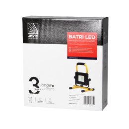 BATRI LED 20W, Naświetlacz roboczy, przenośny z akumulatorem, 1600lm, IP65, 6500K, 2200mAh